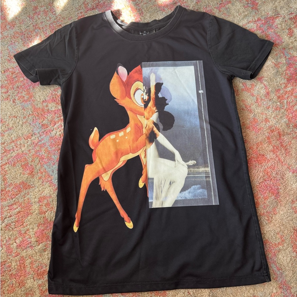 Black Graphic Bambi Print Women's Tee